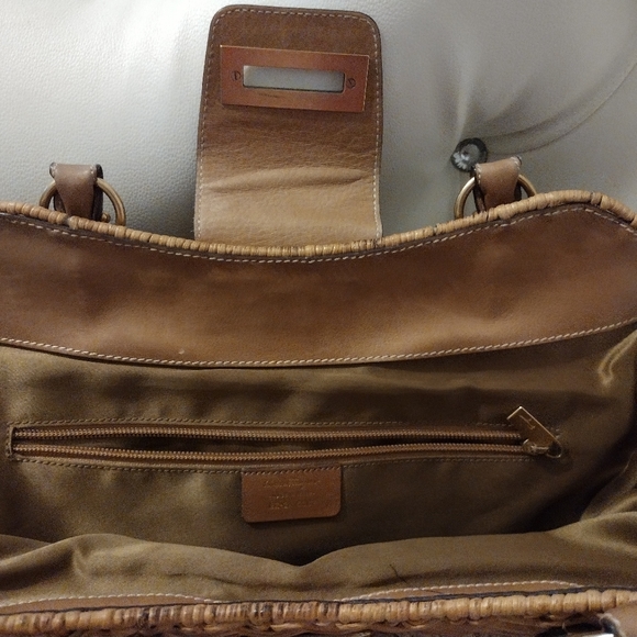 Authentic Salvatore Ferragamo Marisa crochet and wicker...